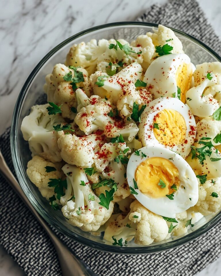 Cauliflower Salad with Mashed Egg Yolks and Relish Recipe