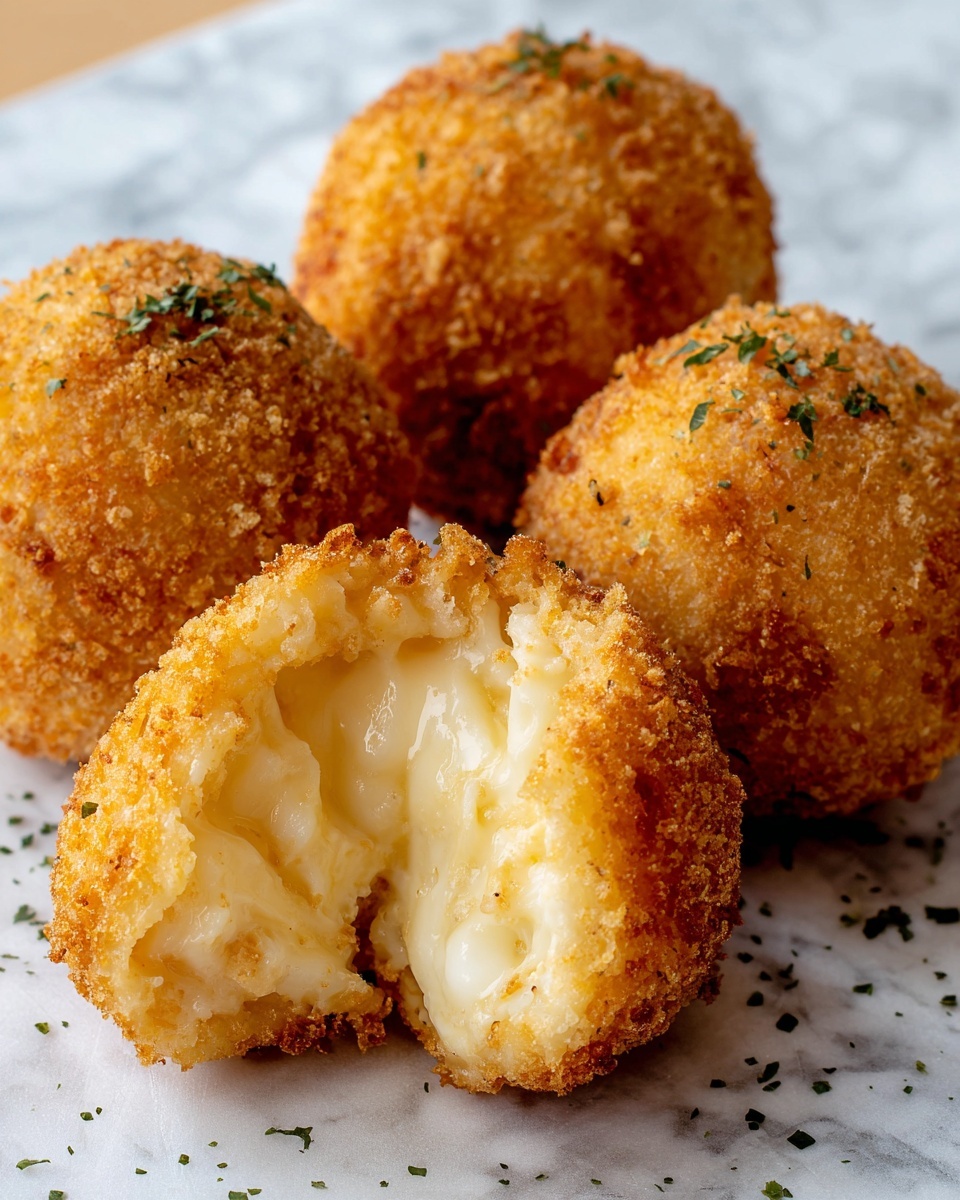 Cheesy Italian Arancini Balls Recipe - Recipe Image