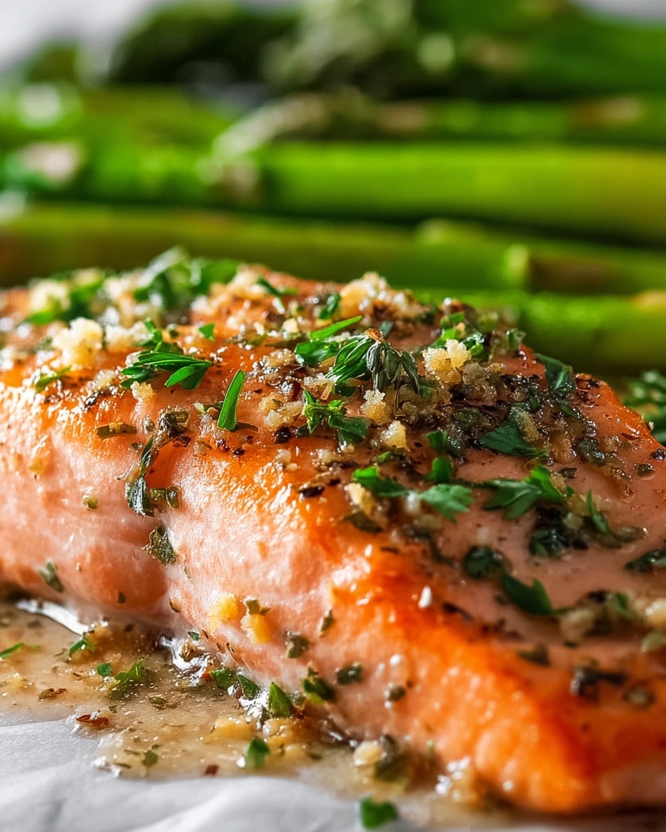 Garlic Butter Salmon & Asparagus Recipe - Recipe Image