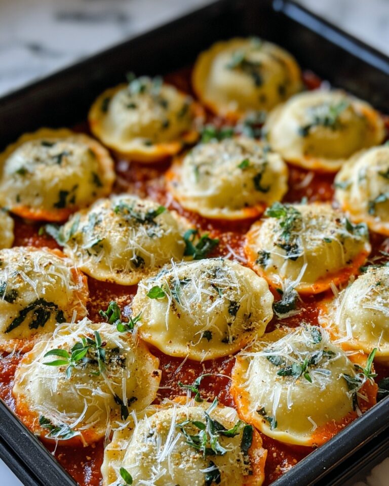 Easy Tomato Spinach Ravioli Bake Recipe