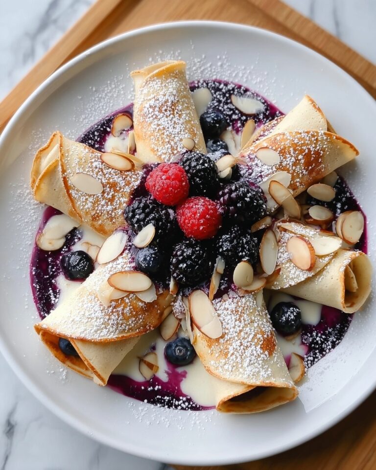 Almond Crepes with Warm Berry Compote Recipe