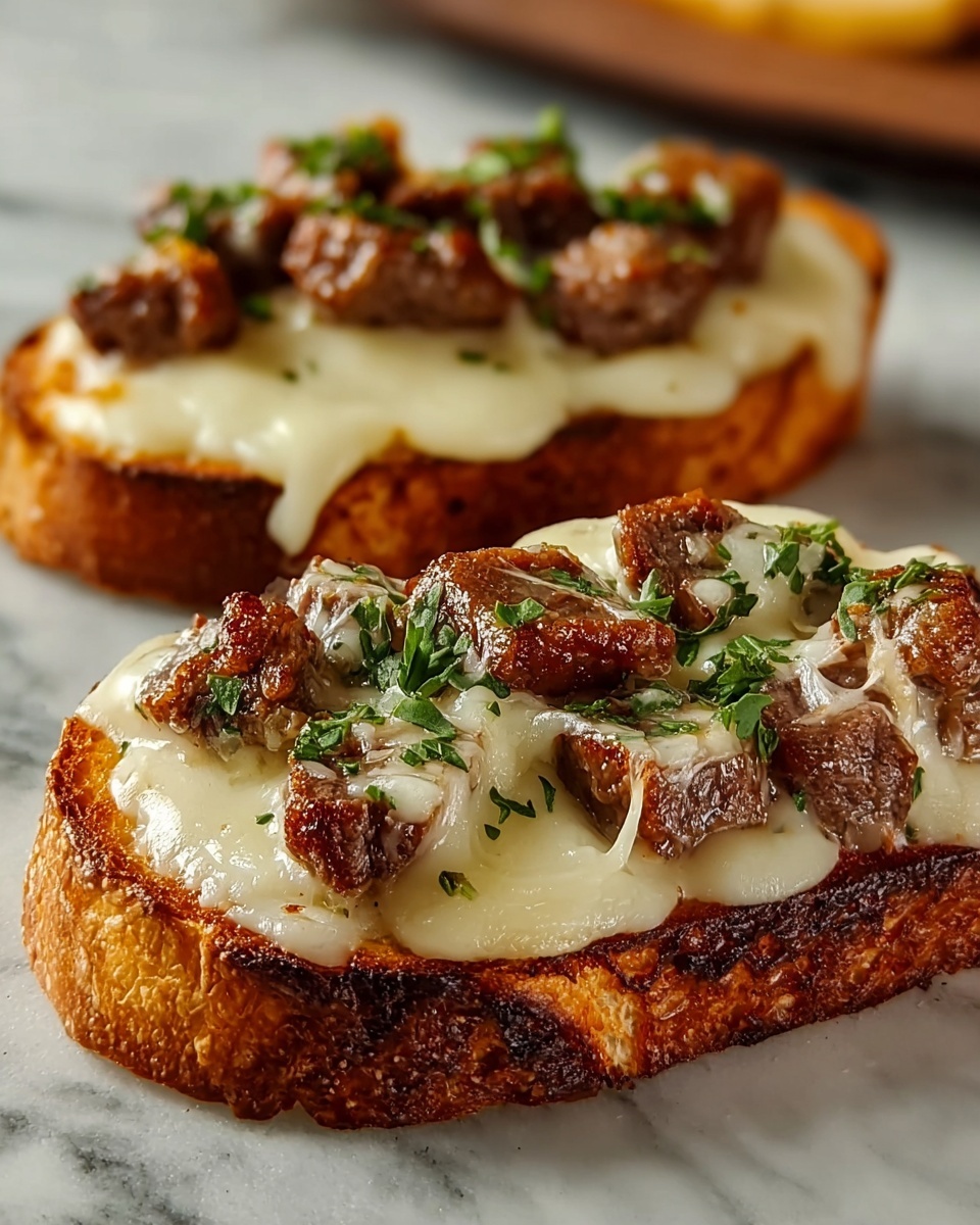 Steak Garlic Cheese Bread Recipe - Recipe Image