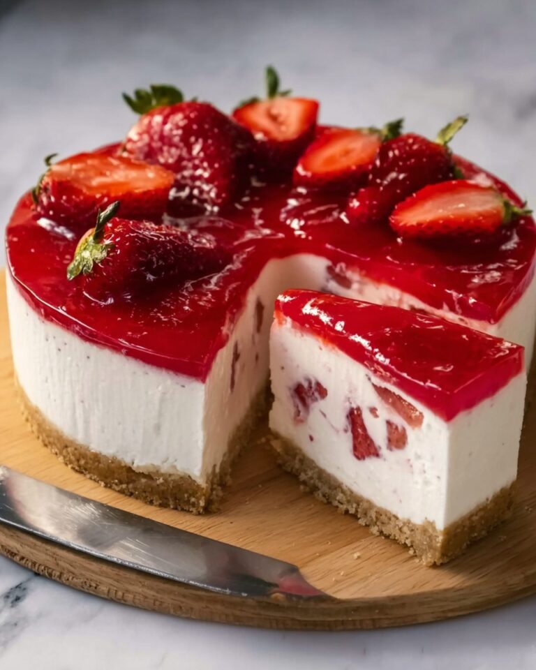 Strawberry Cheesecake with Strawberry Reduction and Fresh Garnish Recipe