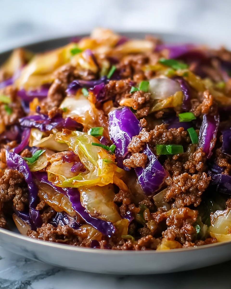 Ground Beef and Chopped Cabbage Skillet Recipe - Recipe Image