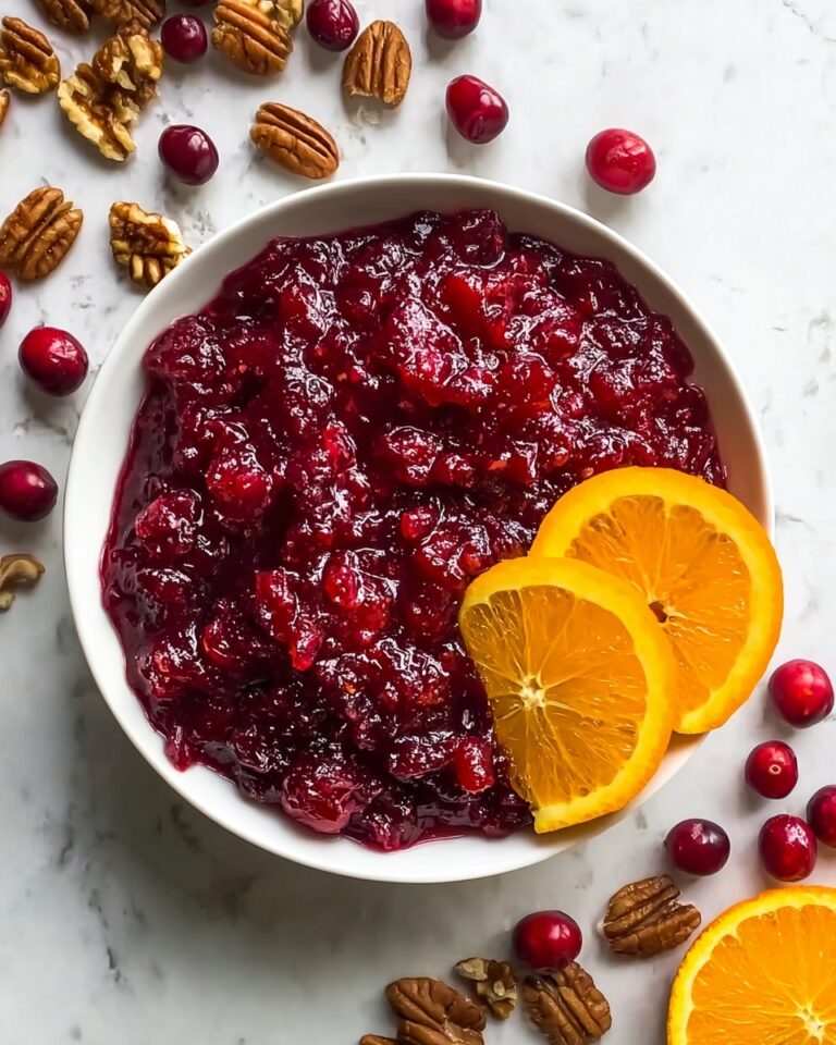 Cherry Cranberry Jello Relish with Nuts and Orange Recipe