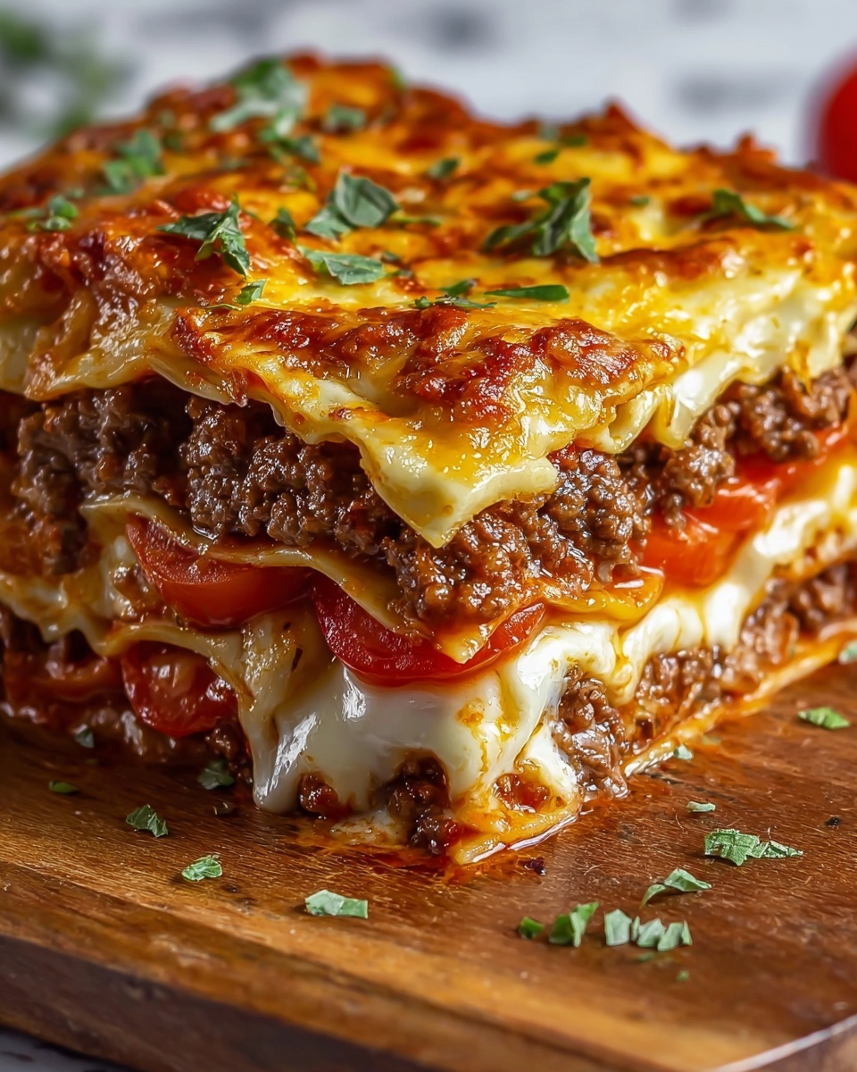 Ultimate Cheesy Pizza Burger Bake Recipe - Recipe Image