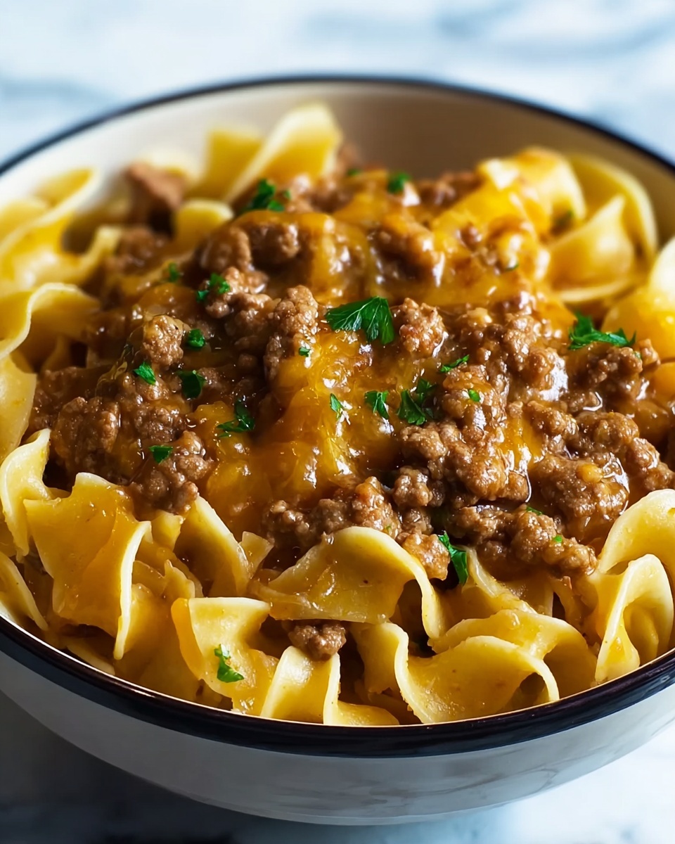 Easy Crockpot Cheesy Beef and Noodles Recipe - Recipe Image