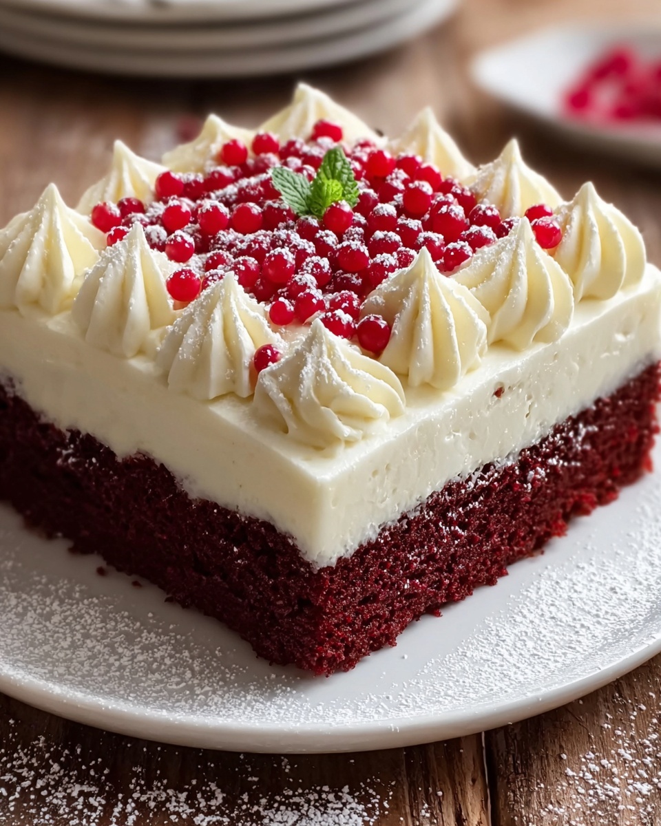 Christmas Red Velvet Poke Cake Recipe - Recipe Image