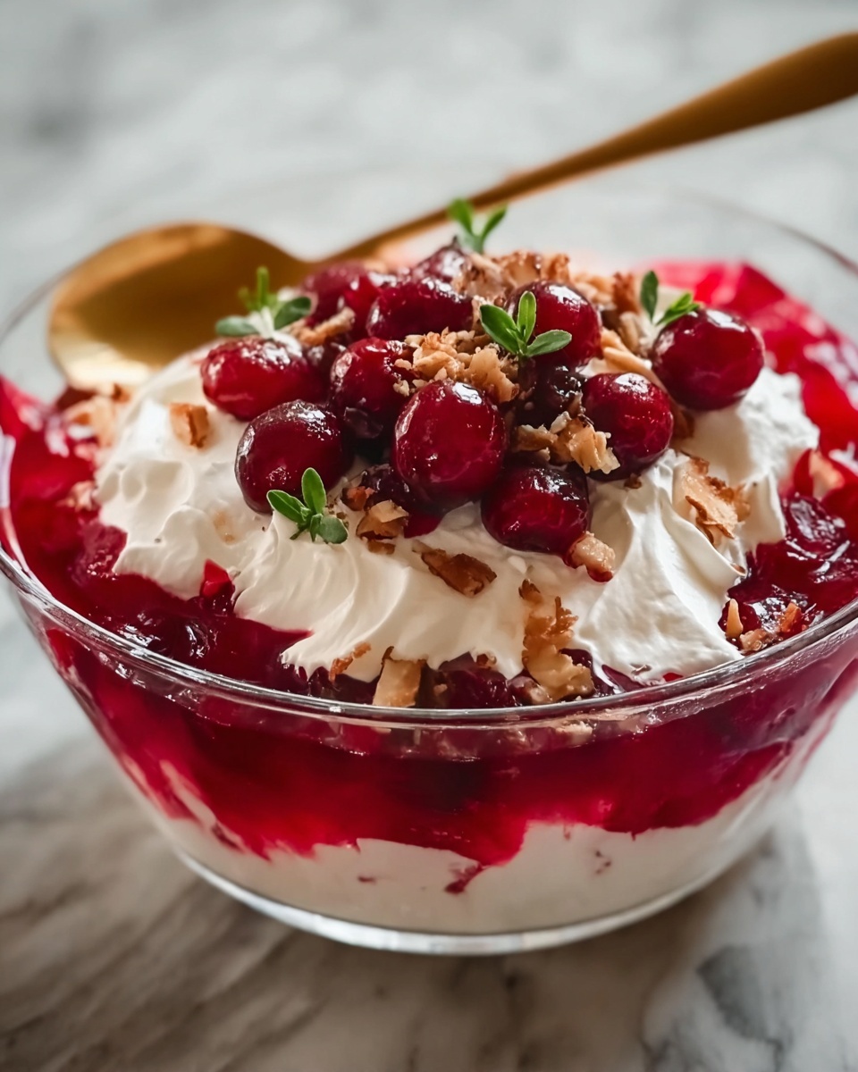 Cranberry Jello Salad with Cream Cheese and Pecans Recipe - Recipe Image