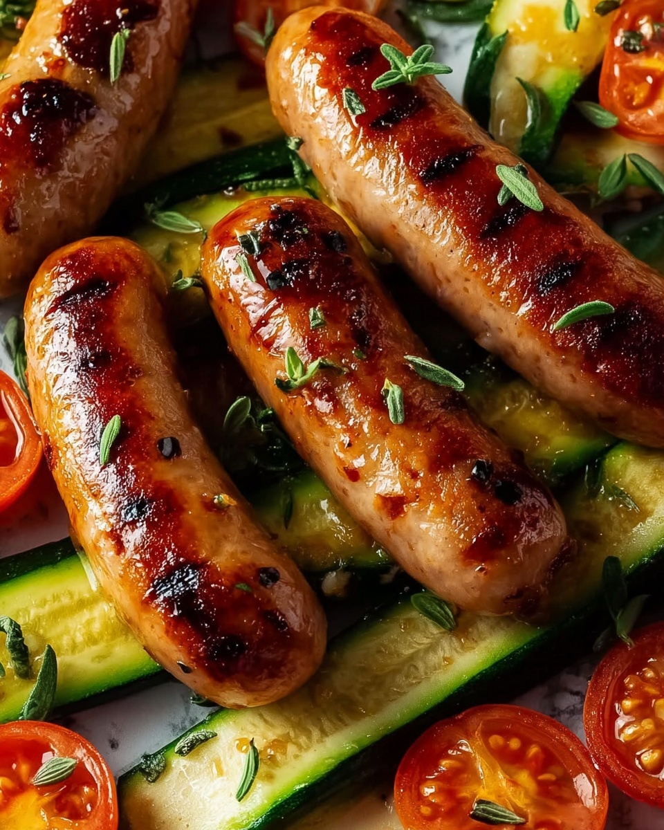 Chicken Sausages with Zucchini, Tomatoes & Pasta Recipe - Recipe Image