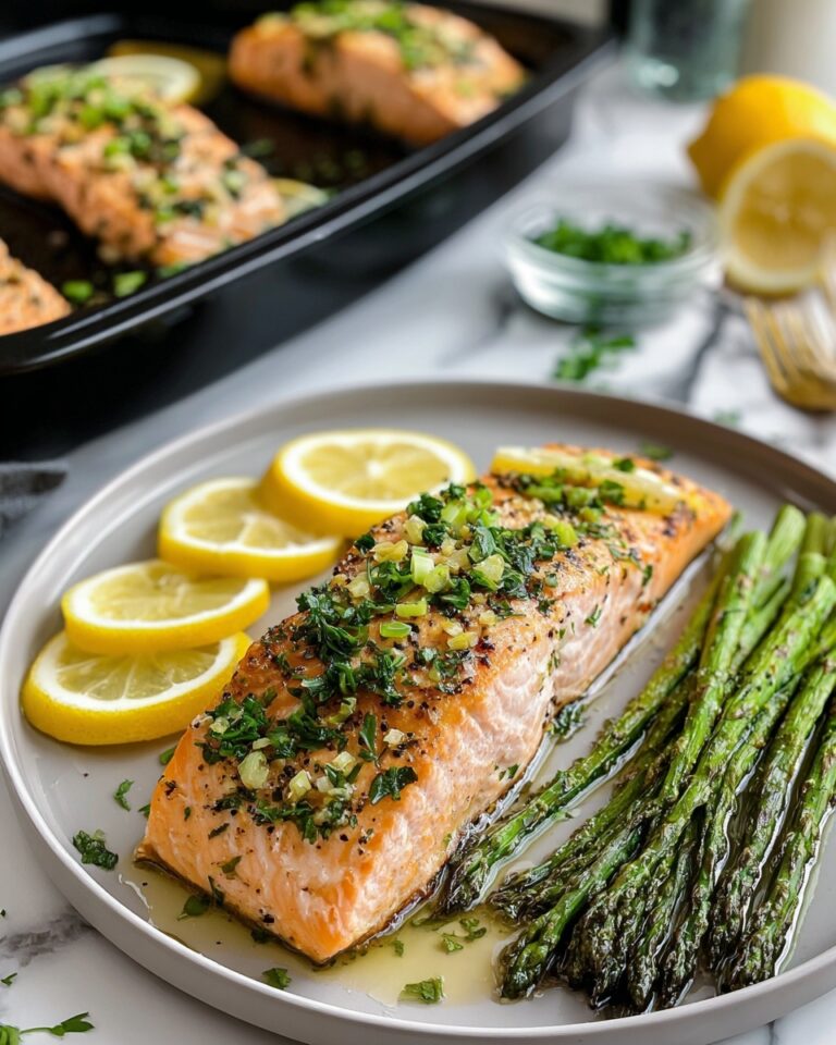 Sheet-Pan Garlic Butter Salmon & Asparagus Recipe