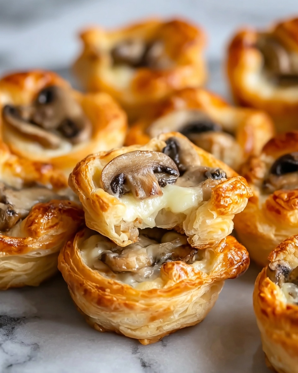 Mushroom Cheese Puff Bites Recipe - Recipe Image