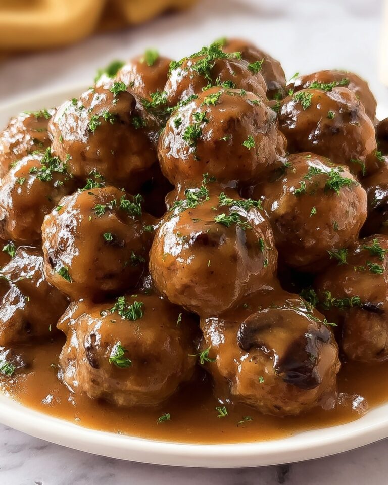 Savory Beef Meatballs in Mushroom Sauce Recipe