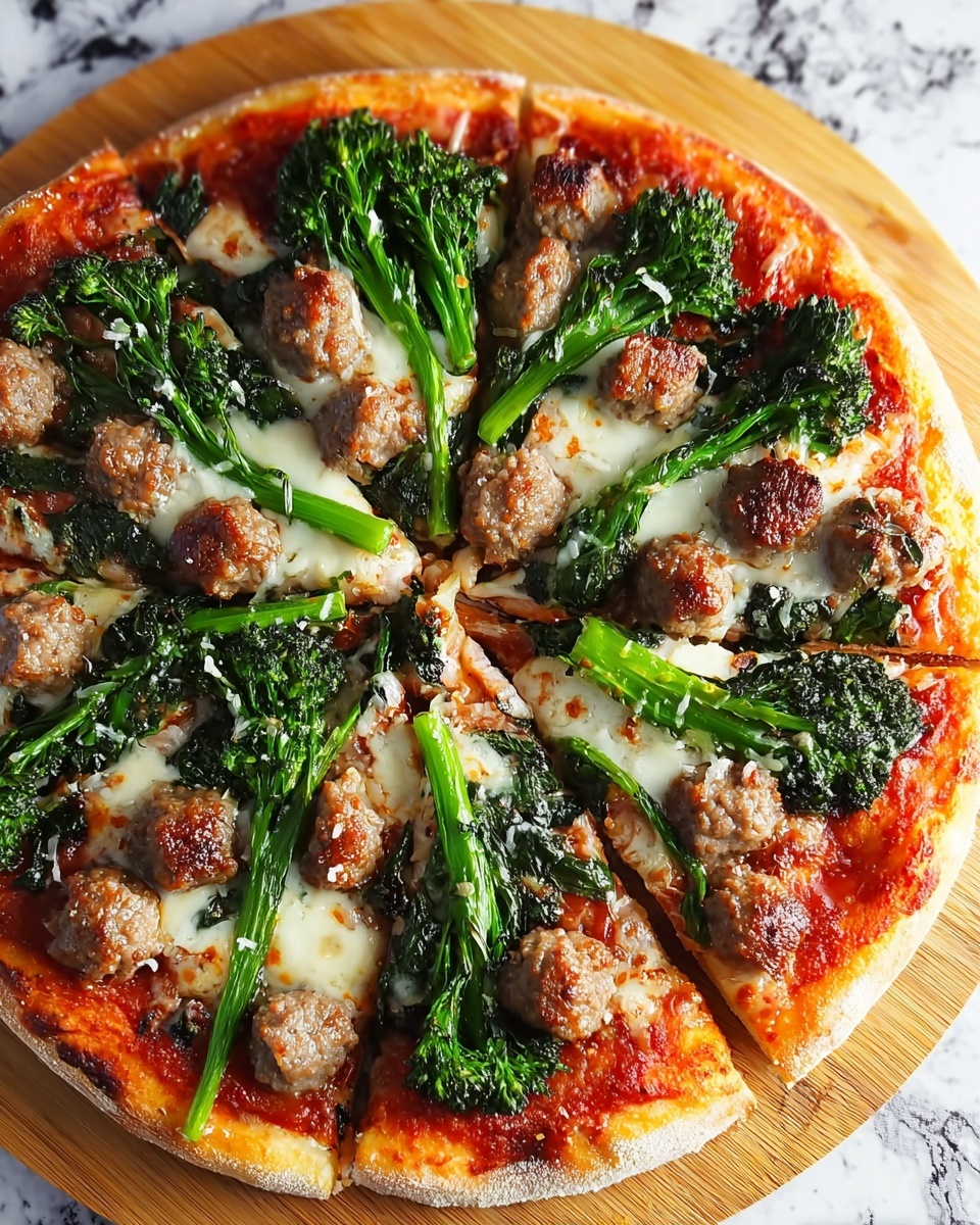 Turkey Sausage and Broccoli Rabe Pizza Recipe - Recipe Image