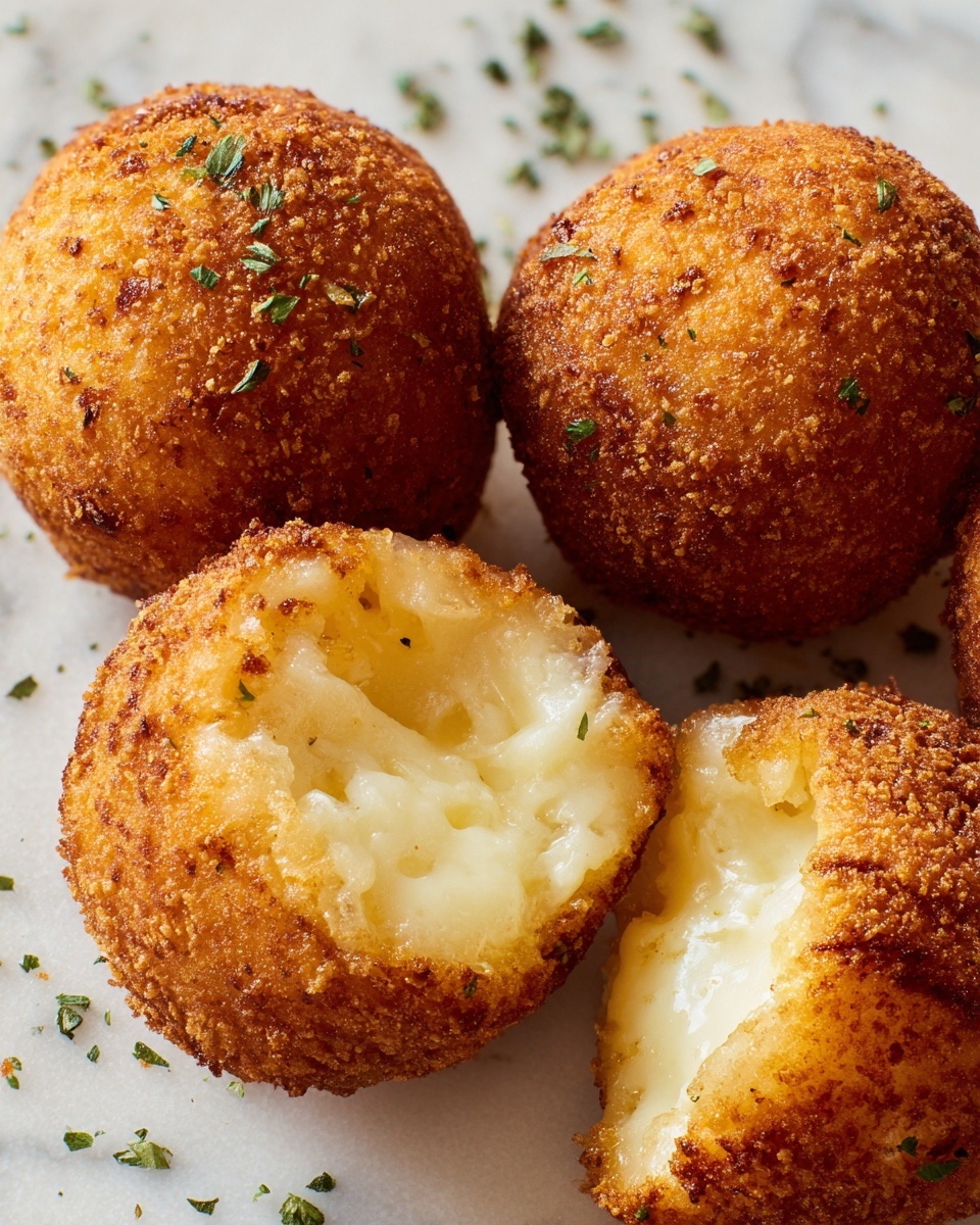 Cheesy Italian Arancini Balls Recipe - Recipe Image