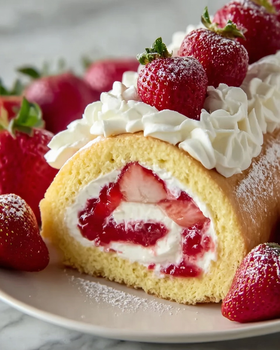 Easy Strawberry Cake Roll Recipe - Recipe Image