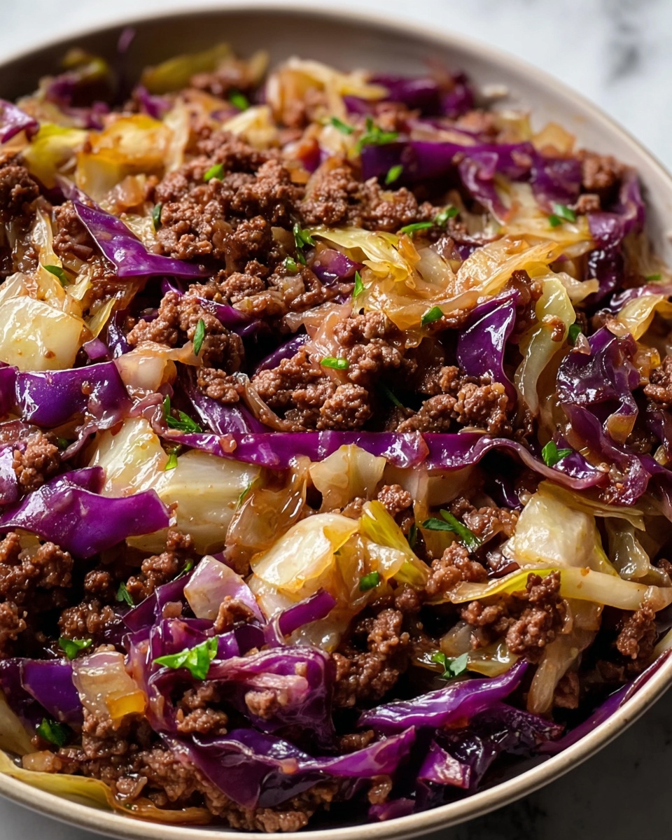 Ground Beef and Chopped Cabbage Skillet Recipe - Recipe Image