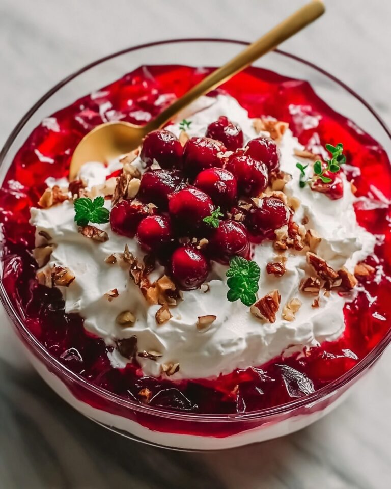 Cranberry Jello Salad with Cream Cheese and Pecans Recipe