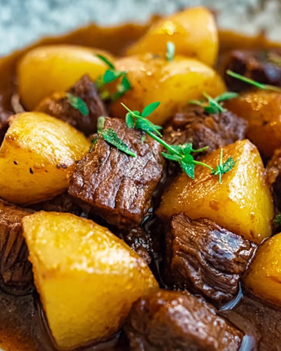 Spicy Coconut Beef Curry with Potatoes, Carrots, and Scotch Bonnet Peppers Recipe - Recipe Image