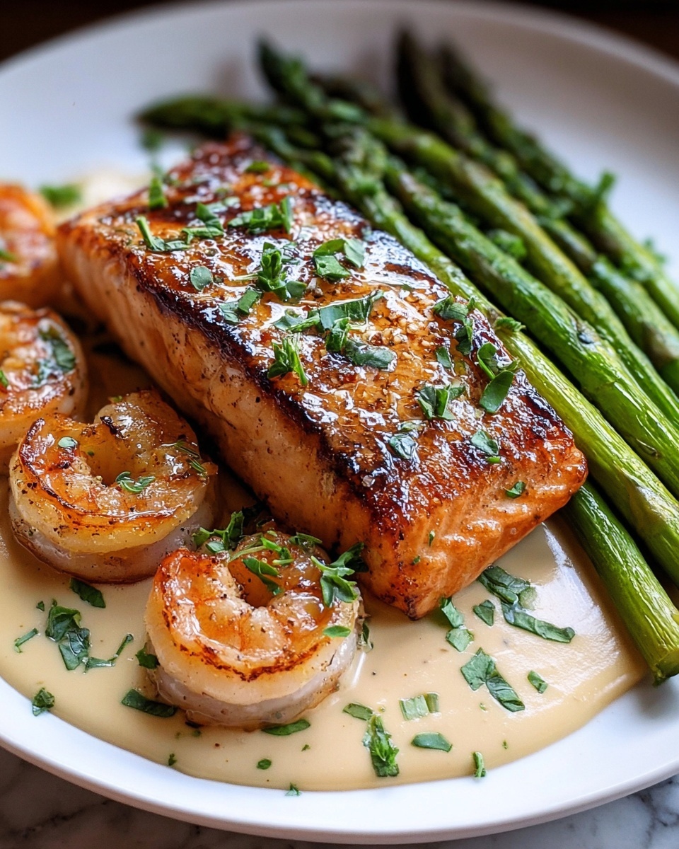 Salmon and Shrimp Skillet with Lemon and Parsley Recipe - Recipe Image