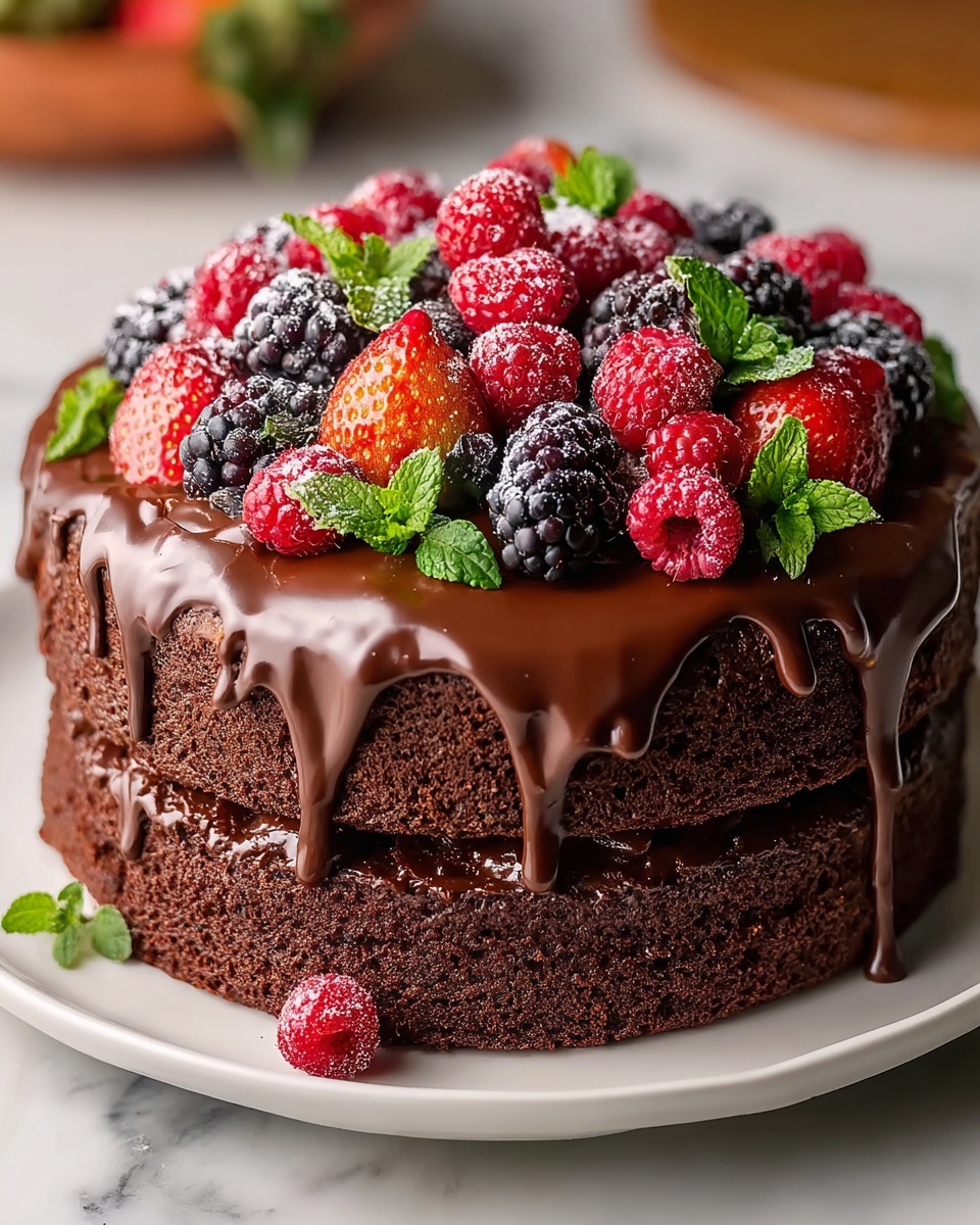 Berry Chocolate Cake Recipe - Recipe Image