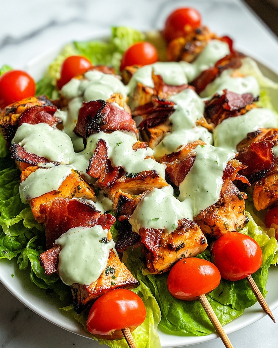 BLT Skewers with Avocado Sauce Recipe - Recipe Image