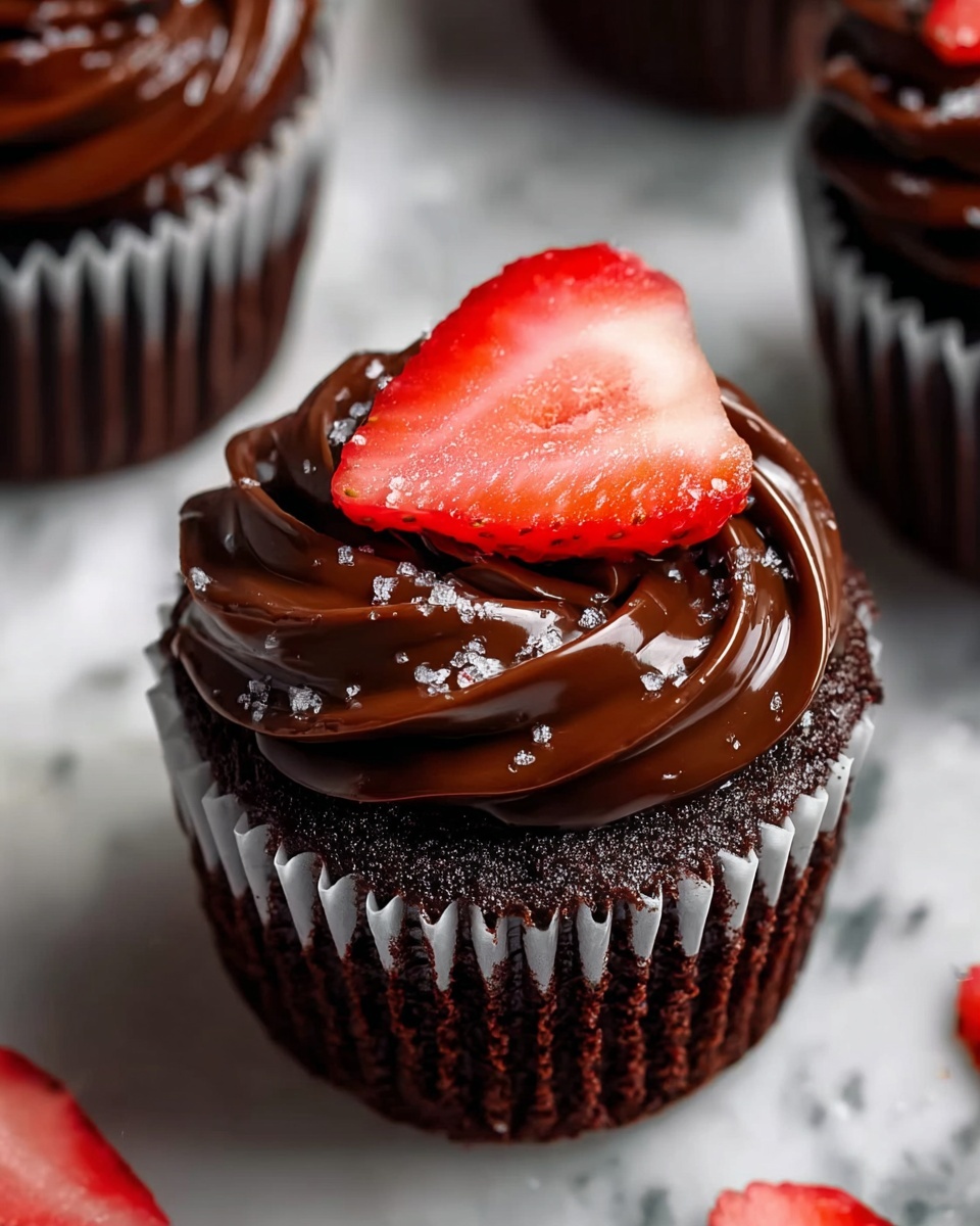 Chocolate-Covered Strawberry Cupcakes Recipe - Recipe Image
