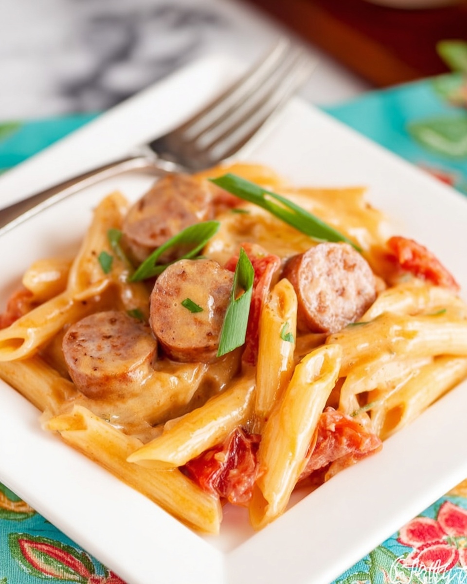One Pot Cheesy Pasta and Sausage Recipe - Recipe Image