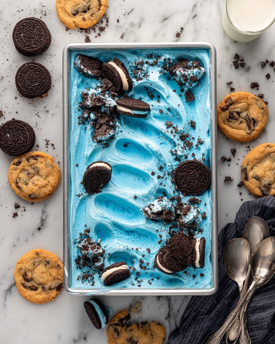 No Churn Cookie Monster Ice Cream Recipe - Recipe Image