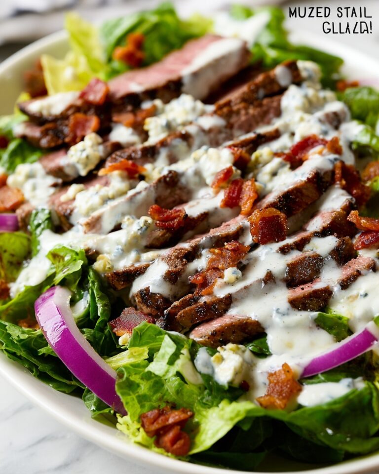 Mustard Glazed Grilled Steak with Salad Recipe