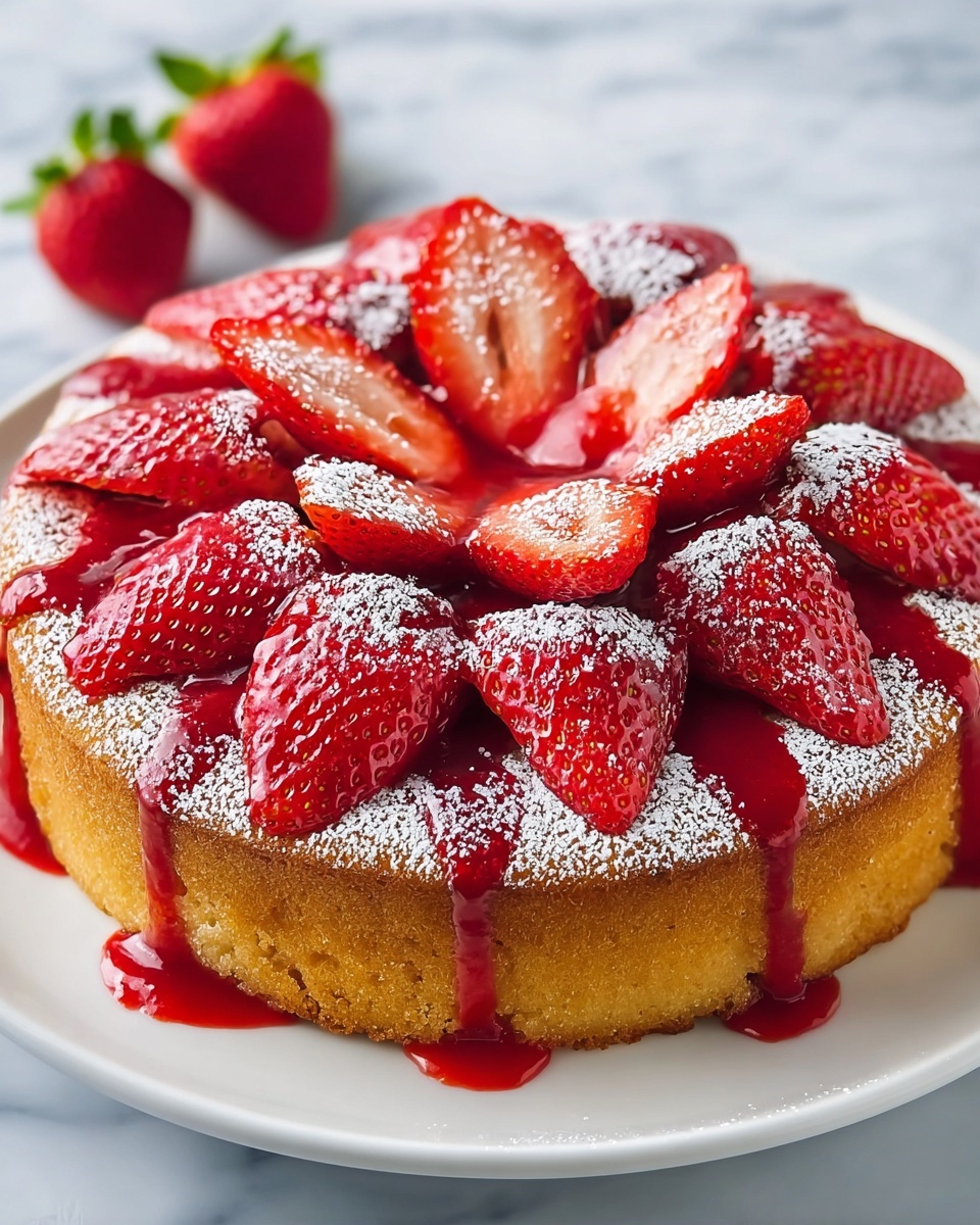 Simple Homemade Strawberry Cake Recipe - Recipe Image