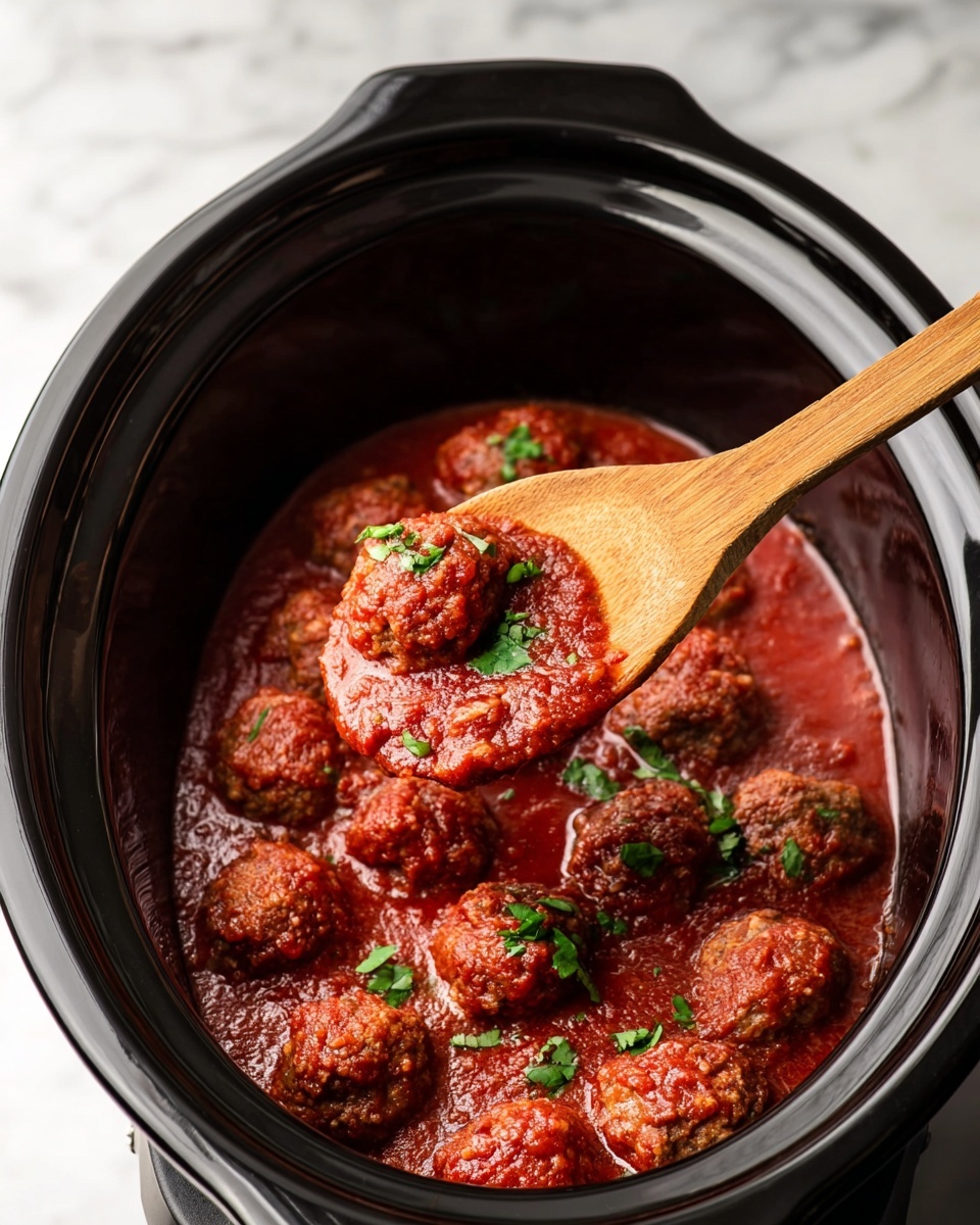 Slow Cooker Italian Beef and Pork Meatballs in Tomato Sauce Recipe - Recipe Image