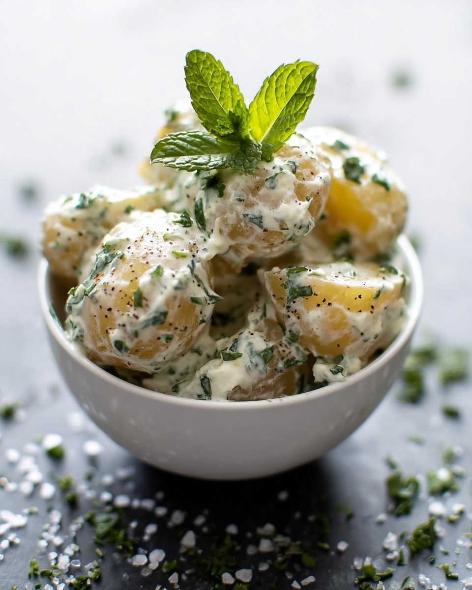 Baby Potato Salad with Fresh Mint and Chives Recipe - Recipe Image