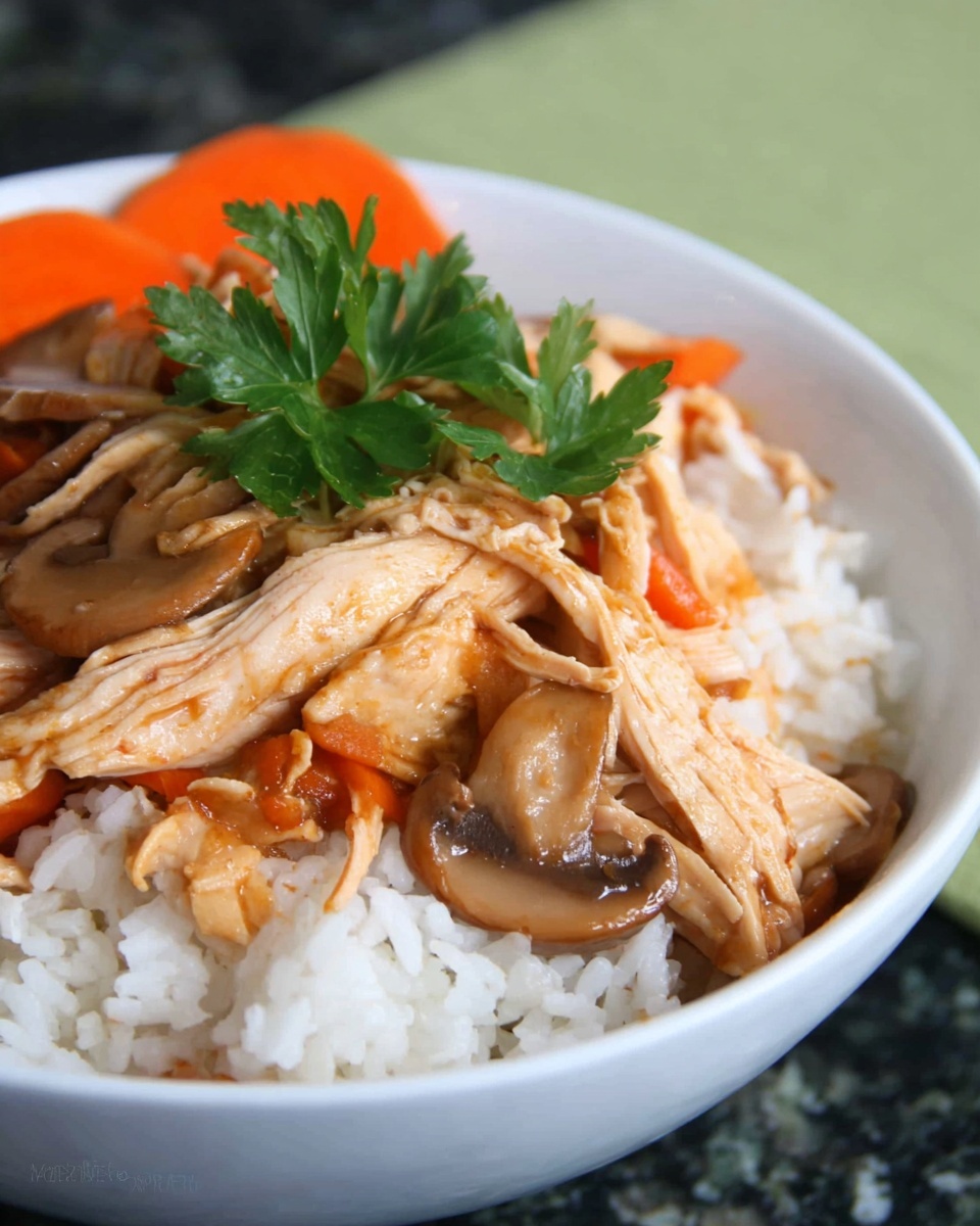 Shredded Pork in a Mushroom Sauce Slow Cooker Recipe - Recipe Image