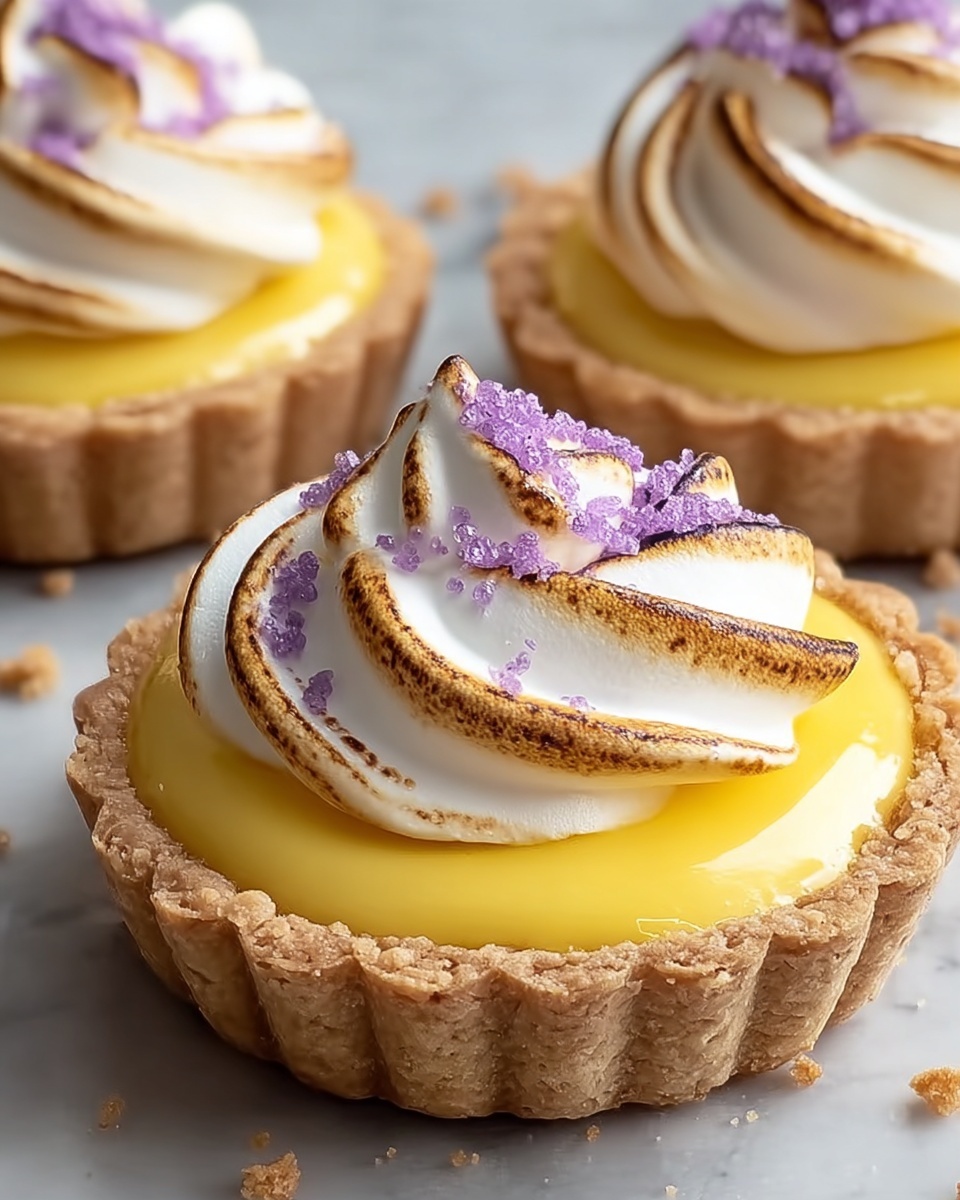 Elegant Mini Lemon Tart with Lilac Meringue Recipe - Recipe Image