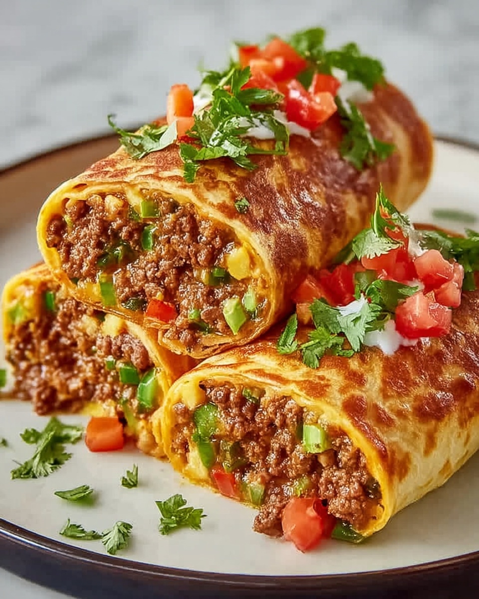 Beef and Cheese Chimichangas Recipe - Recipe Image