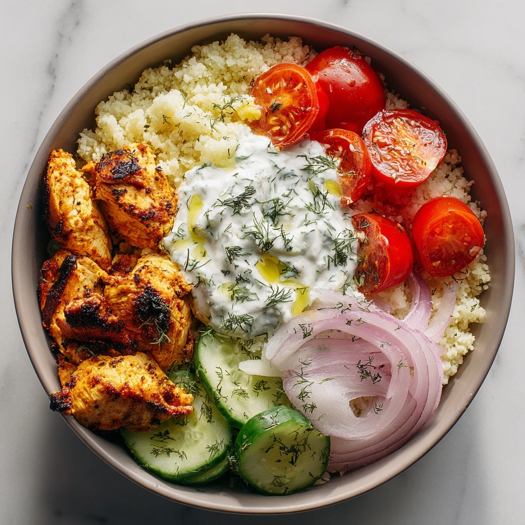 Greek Chicken Bowls with Lemon and Dill Yogurt Sauce Recipe - Recipe Image