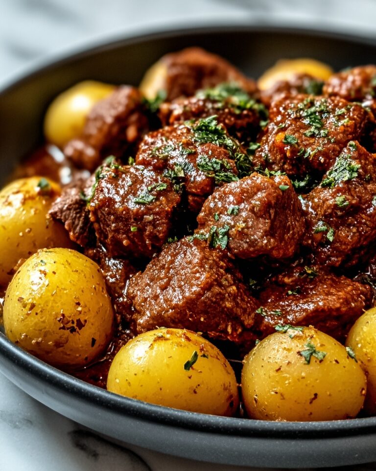 Slow Cooker Garlic Butter Beef Bites & Potatoes Recipe