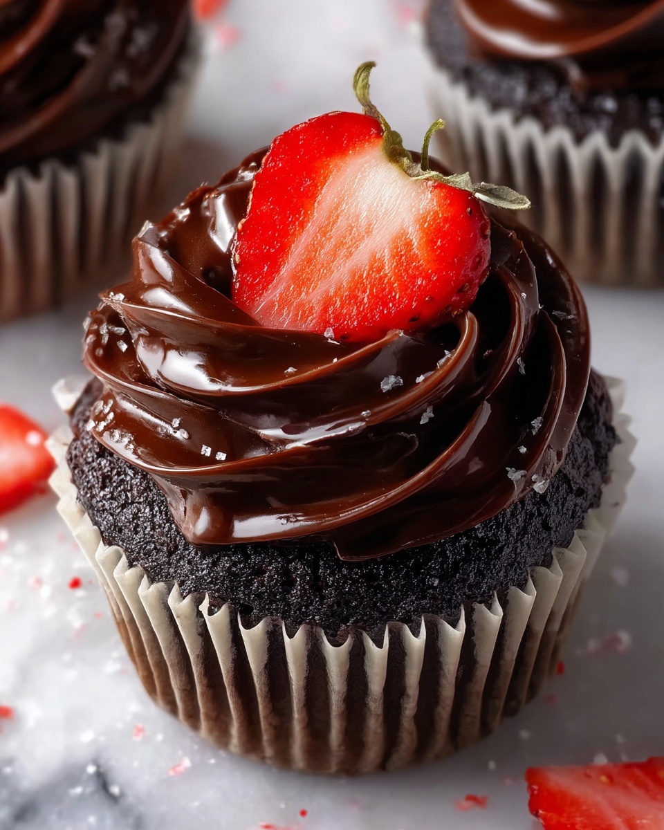 Chocolate-Covered Strawberry Cupcakes Recipe - Recipe Image