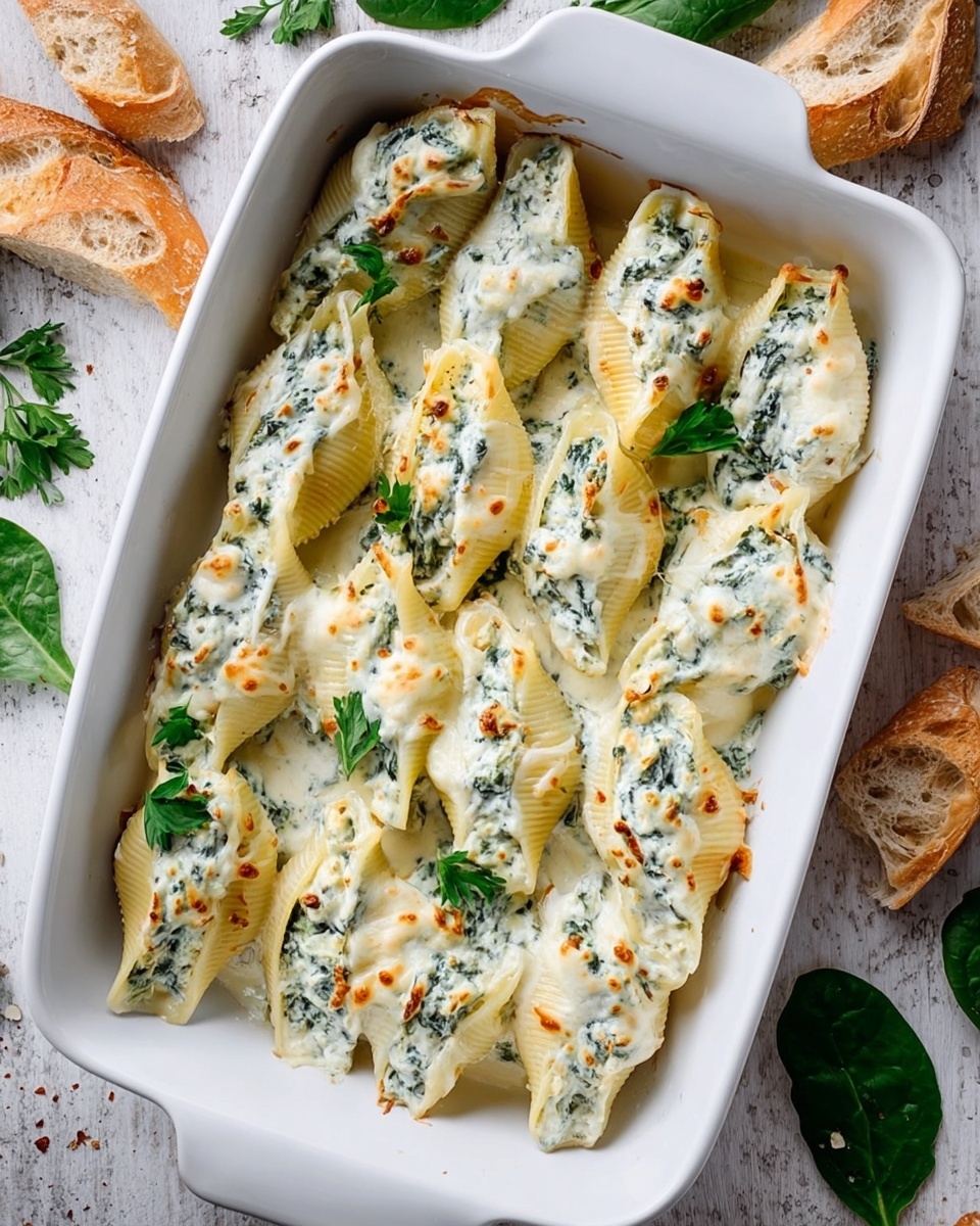 Creamy Chicken and Spinach Stuffed Pasta Shells Recipe - Recipe Image
