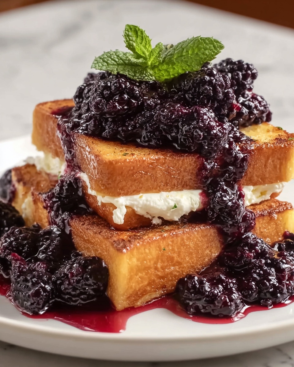 Cream Cheese Stuffed French Toast with Blackberry Recipe - Recipe Image
