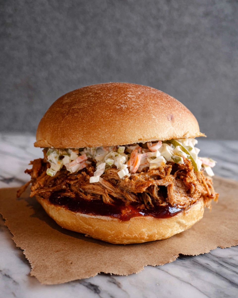 Slow Cooker Pulled Pork Sandwich with Apple Slaw Recipe - Recipe Image
