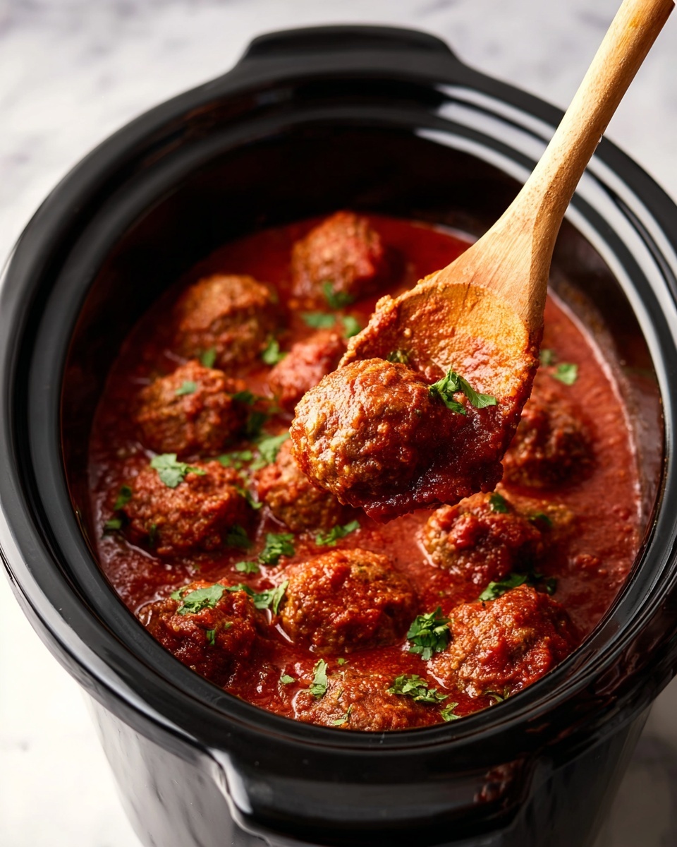 Slow Cooker Italian Beef and Pork Meatballs in Tomato Sauce Recipe - Recipe Image