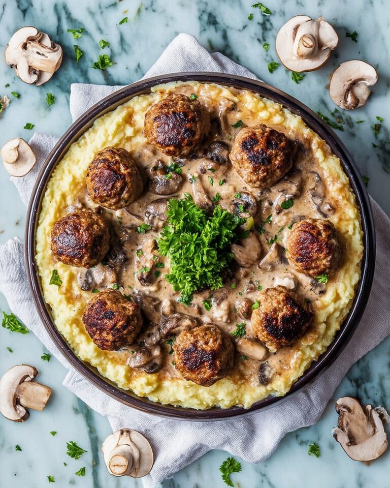 Chicken Meatballs in a Creamy Mushroom Sauce Recipe