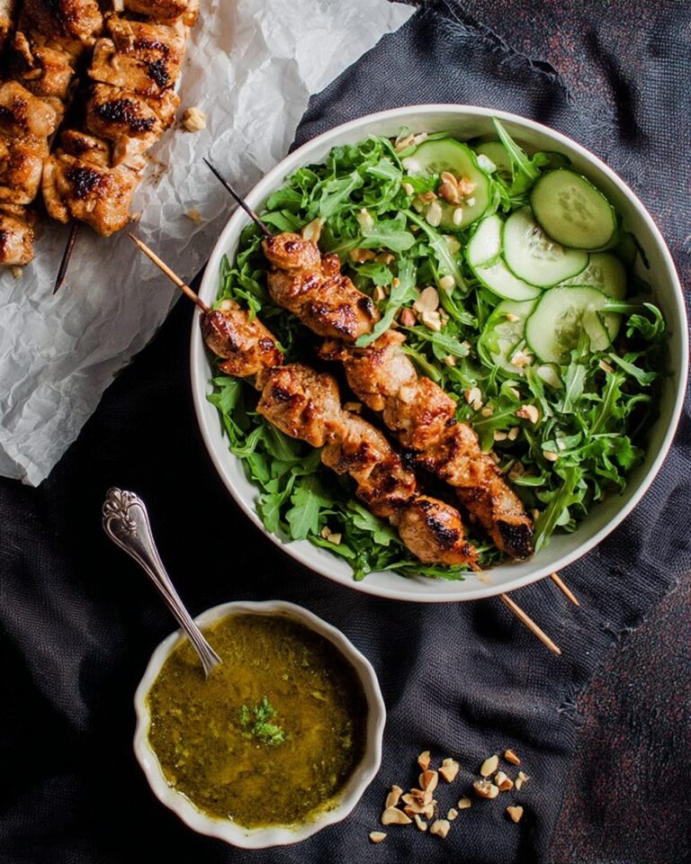 Chicken Kabob Salad with Peanut Lime Dressing Recipe