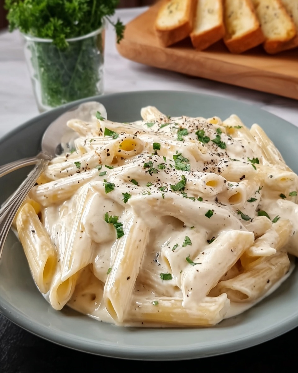 Creamy Garlic Chicken Penne Pasta Recipe - Recipe Image