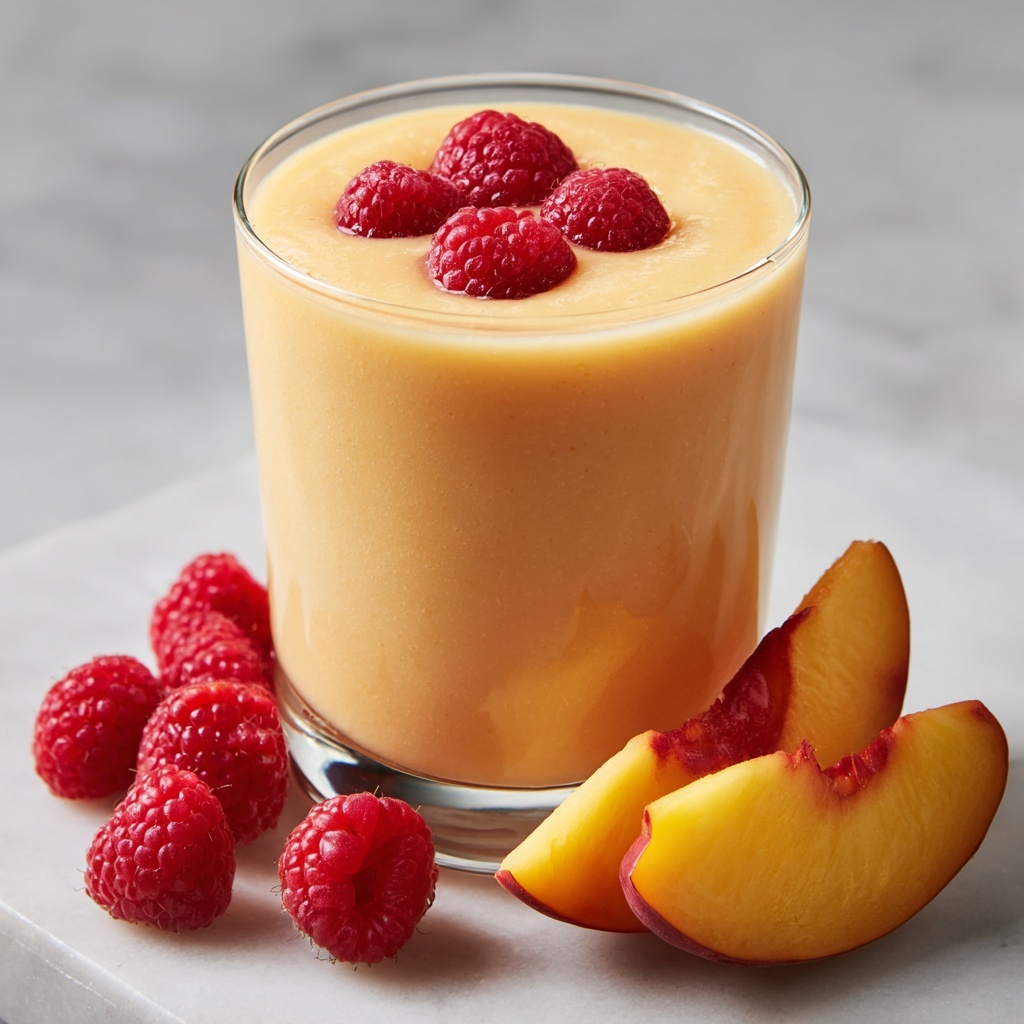 Vanilla Peach Raspberry Weight-Loss Smoothie Recipe - Recipe Image