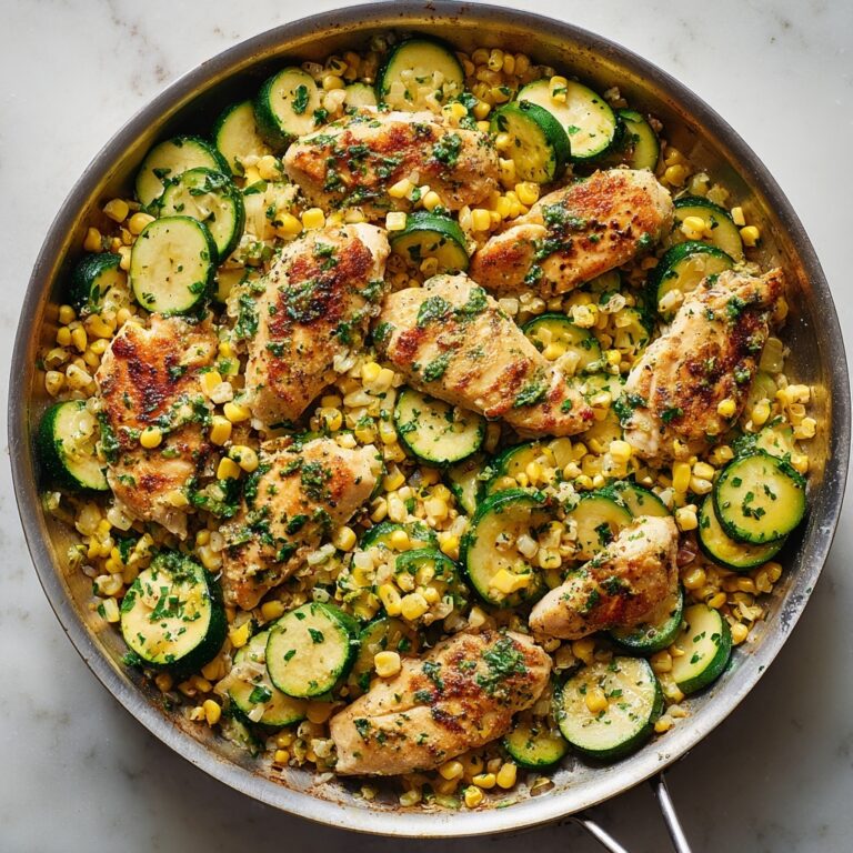 Garlic Butter Chicken with Zucchini and Corn Recipe