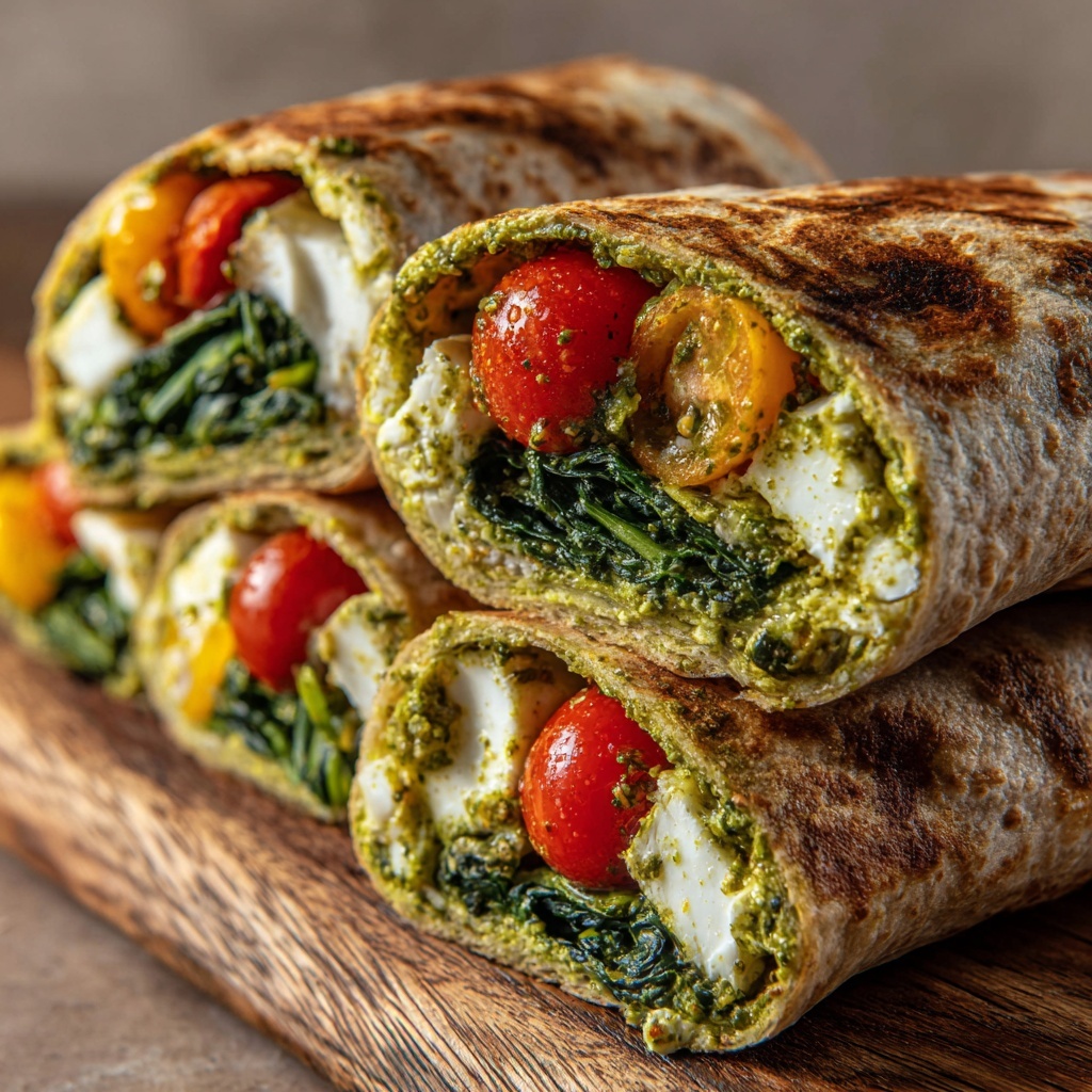 Crispy Pesto Mozzarella Wraps Recipe - Recipe Image