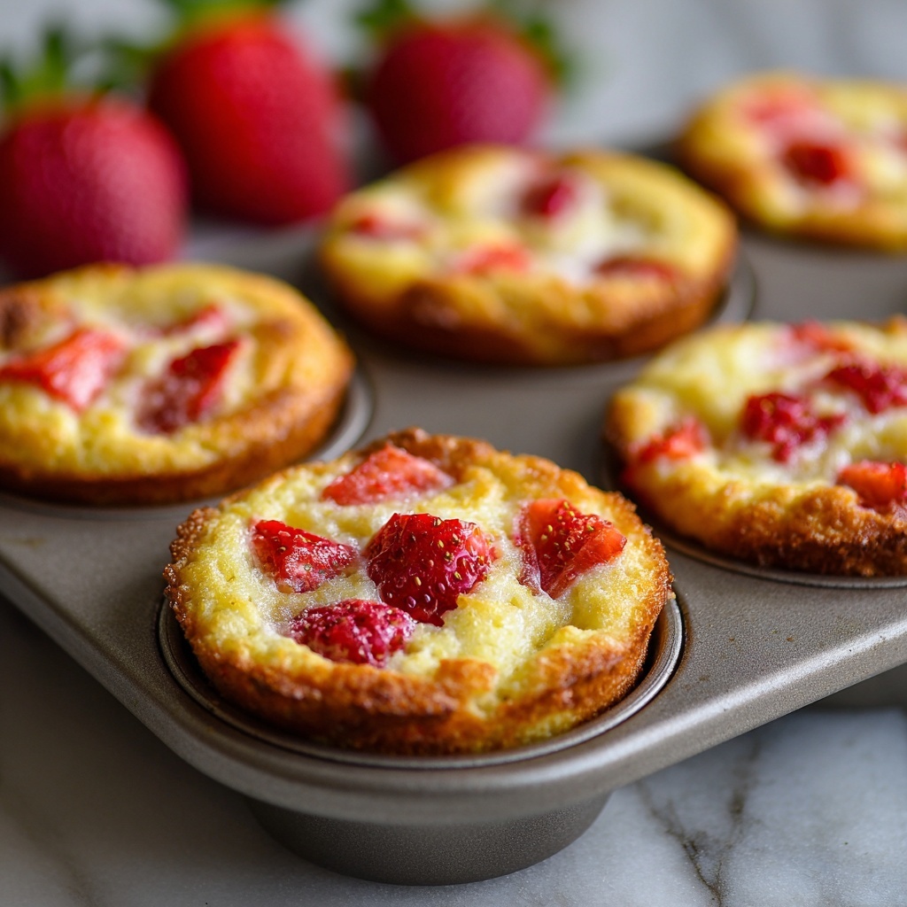 Strawberry Cottage Cheese Pancake Muffins: High-Protein Bites Recipe - Recipe Image